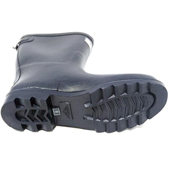 Women's Rain Boots, Mid Calf Zipper Matte Rainboots, RB-5415, Navy, Size 8 - Picture 3 of 3